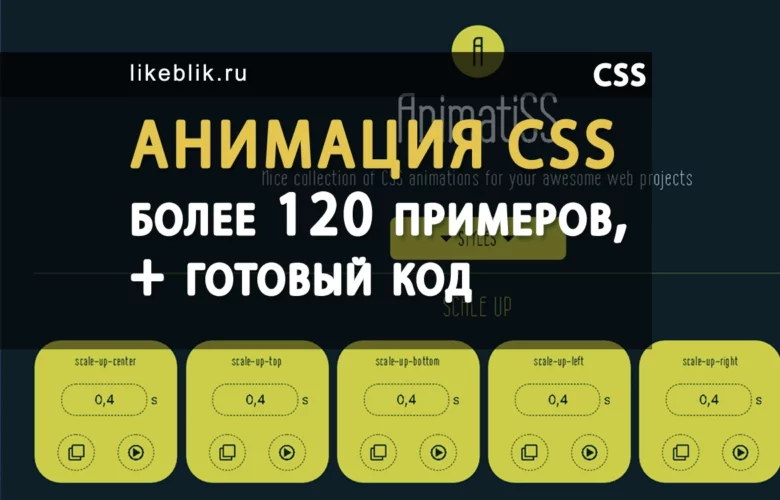 Коллекция анимация CSS объектов с примерами и кодом