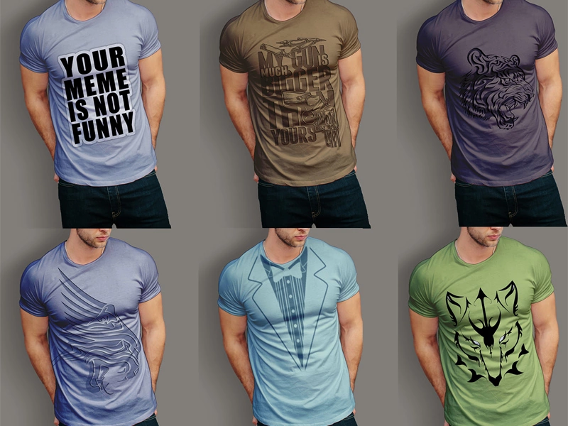 6 мокап мужских футболок